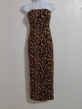 Papermoon - Leopard print - Body Contouring- Strapless Maxi Dress